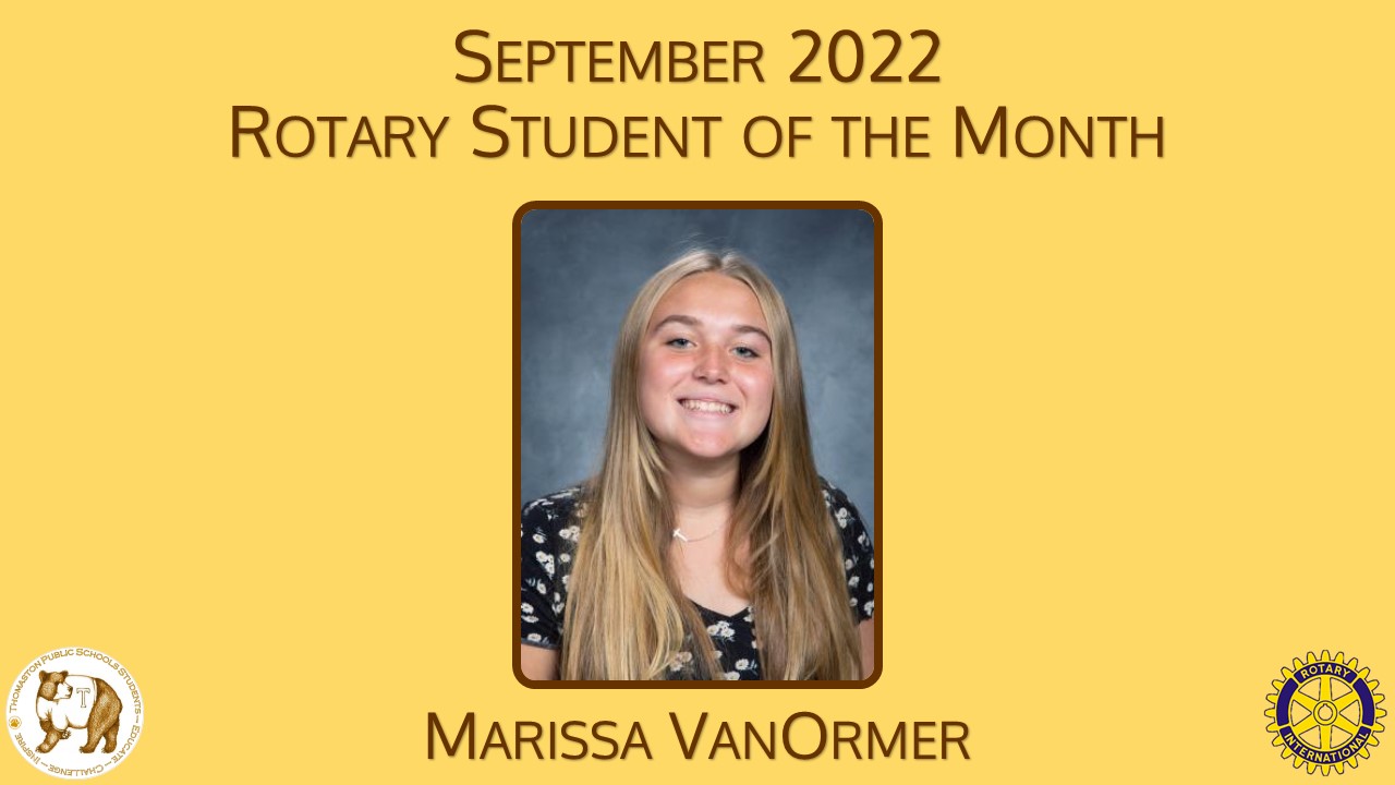 September 2022 Student of the Month Rotary Club of Thomaston CT, Inc.